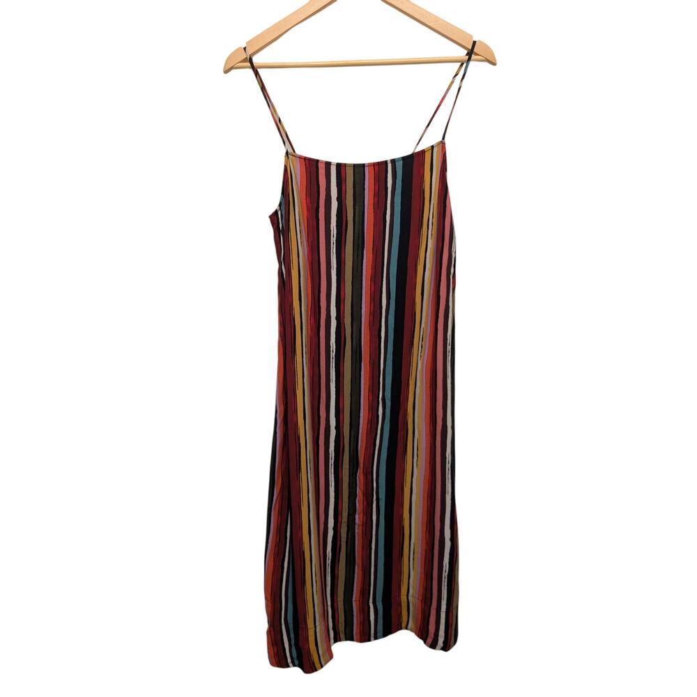 Free People Ruby Striped Long Split Cami Tank Top Multicolor Size S Boho S Tunic